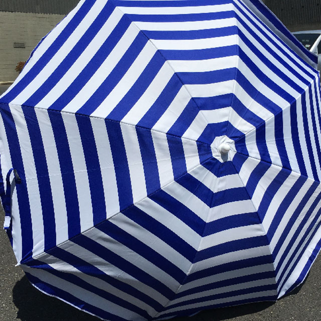 UMBRELLA, Beach - Blue & White Striped Shelta